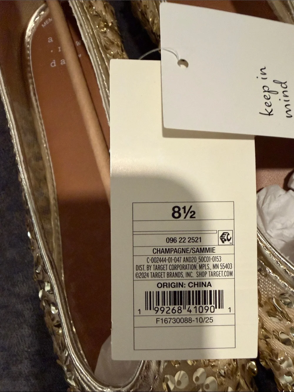 a new day Champagne Sequin Slip-On Ballet Flats - Women